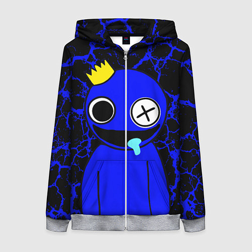 Женская толстовка на молнии Радужные друзья - персонаж Синий / 3D-Меланж – фото 1