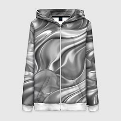 Женская толстовка на молнии Плавленное серебро