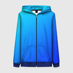 Женская толстовка на молнии Голубо-бирюзовый градиент