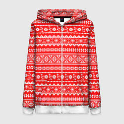 Толстовка на молнии женская Jacquard pattern, цвет: 3D-белый