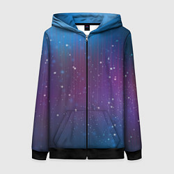 Женская толстовка на молнии Космический дождь