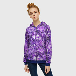 Толстовка на молнии женская Битые стекляшки, цвет: 3D-синий — фото 2