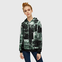 Толстовка на молнии женская Малахит, цвет: 3D-черный — фото 2