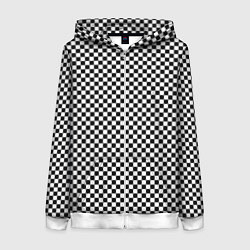 Толстовка на молнии женская Шахматная клетка иллюзия, цвет: 3D-белый