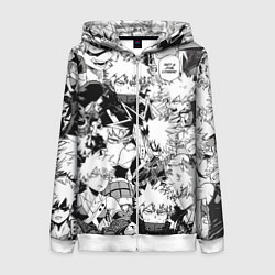 Толстовка на молнии женская Кацуки Бакуго - Моя геройская академия, цвет: 3D-белый