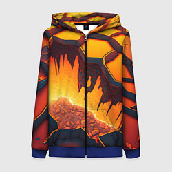 Женская толстовка на молнии Красная лава