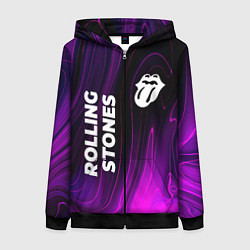 Толстовка на молнии женская Rolling Stones violet plasma, цвет: 3D-черный