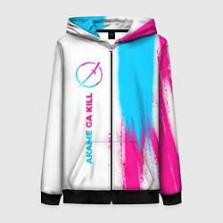 Толстовка на молнии женская Akame ga Kill neon gradient style: по-вертикали, цвет: 3D-черный