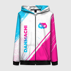 Толстовка на молнии женская DanMachi neon gradient style: надпись, символ, цвет: 3D-черный