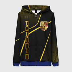 Толстовка на молнии женская Porsche - Gold line, цвет: 3D-синий