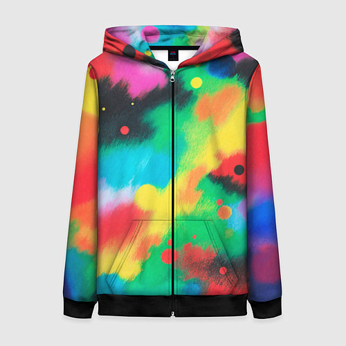 Женская толстовка на молнии Абстракция Карандашом / 3D-Черный – фото 1