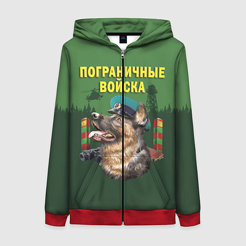 Женская толстовка на молнии Погранзастава / 3D-Красный – фото 1