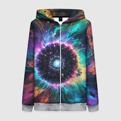 Женская толстовка на молнии Астрономический пейзаж / 3D-Меланж – фото 1