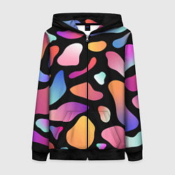 Толстовка на молнии женская Fashionable colorful pattern, цвет: 3D-черный
