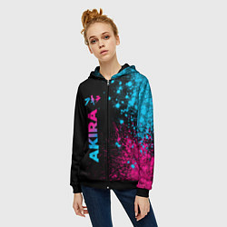 Толстовка на молнии женская Akira - neon gradient: по-вертикали, цвет: 3D-черный — фото 2