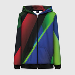 Женская толстовка на молнии Цветные полосы