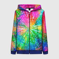 Толстовка на молнии женская Радужное излучение, цвет: 3D-синий