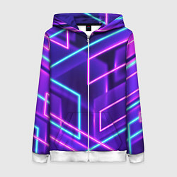 Женская толстовка на молнии Светящиеся разноцветные полосы