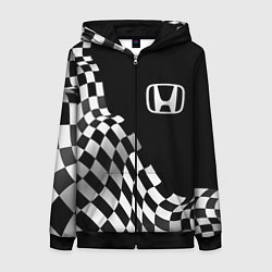 Толстовка на молнии женская Honda racing flag, цвет: 3D-черный