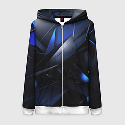 Женская толстовка на молнии Blue black background