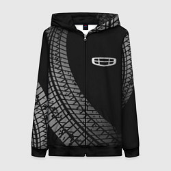Толстовка на молнии женская Geely tire tracks, цвет: 3D-черный