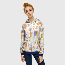 Толстовка на молнии женская Party style, цвет: 3D-синий — фото 2