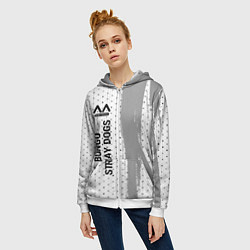 Толстовка на молнии женская Bungo Stray Dogs glitch на светлом фоне: по-вертик, цвет: 3D-белый — фото 2