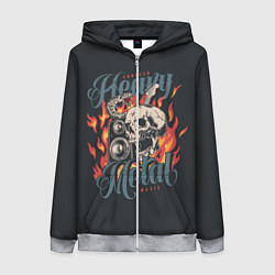 Женская толстовка на молнии Heavy metal music