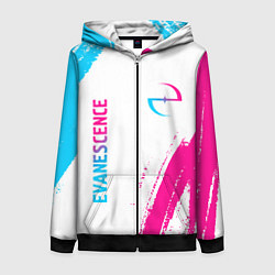 Толстовка на молнии женская Evanescence neon gradient style: надпись, символ, цвет: 3D-черный