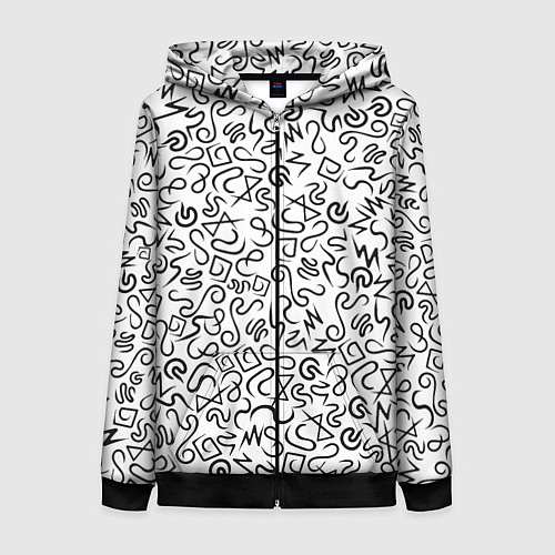 Женская толстовка на молнии Текстурка / 3D-Черный – фото 1