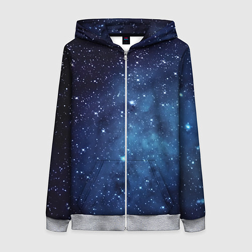 Женская толстовка на молнии Звездное небо - нейросеть / 3D-Меланж – фото 1