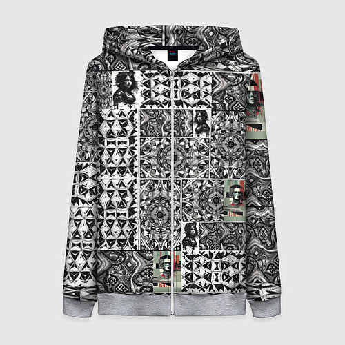 Женская толстовка на молнии Орнамент древних цивилизаций / 3D-Меланж – фото 1
