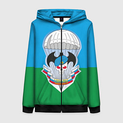 Толстовка на молнии женская Спецназ ВДВ, цвет: 3D-черный