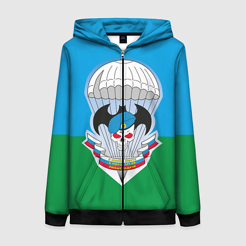 Женская толстовка на молнии Спецназ ВДВ / 3D-Черный – фото 1