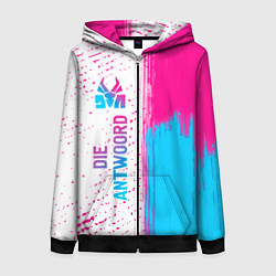 Толстовка на молнии женская Die Antwoord neon gradient style: по-вертикали, цвет: 3D-черный