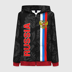 Женская толстовка на молнии Russia black style