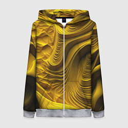 Толстовка на молнии женская Объемная желтая текстура, цвет: 3D-меланж