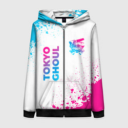 Женская толстовка на молнии Tokyo Ghoul neon gradient style: надпись, символ