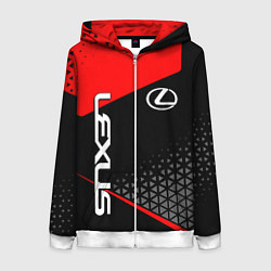 Толстовка на молнии женская Lexus - red sportwear, цвет: 3D-белый