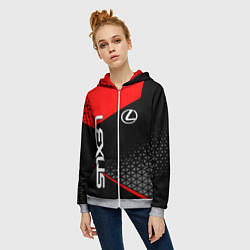 Толстовка на молнии женская Lexus - red sportwear, цвет: 3D-меланж — фото 2
