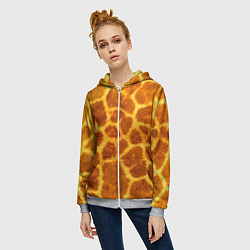Толстовка на молнии женская Шкура жирафа - текстура, цвет: 3D-меланж — фото 2