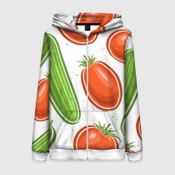 Женская толстовка на молнии Помидоры и огурцы