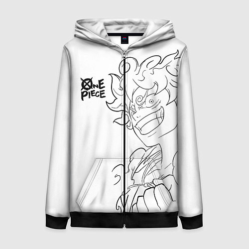 Женская толстовка на молнии Ван пис - Луффи гир 5 / 3D-Черный – фото 1