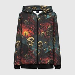 Толстовка на молнии женская Нечистый дух, цвет: 3D-черный