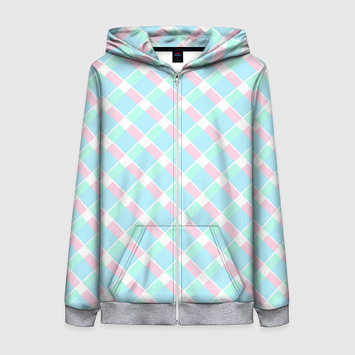 Женская толстовка на молнии Клетка из фильма Барби / 3D-Меланж – фото 1