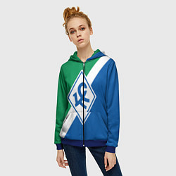 Толстовка на молнии женская Крылья Советов - Самара, цвет: 3D-синий — фото 2