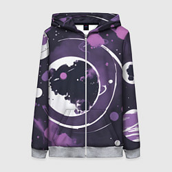 Женская толстовка на молнии Фиолетовый космос - нейросеть