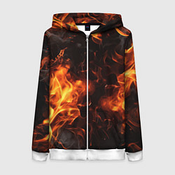 Толстовка на молнии женская Fire style, цвет: 3D-белый