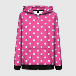 Женская толстовка на молнии Горошек в цвете Барби