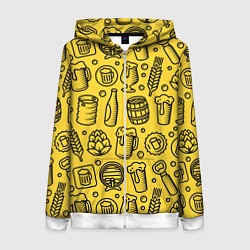 Женская толстовка на молнии Пиво и аксессуары - жёлтый